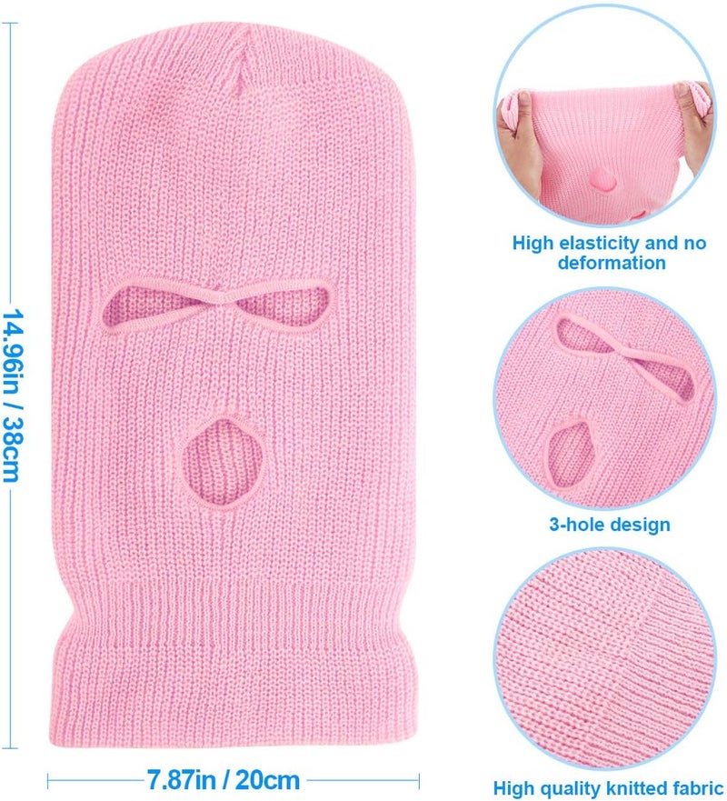 Tmflexe 3-Hole Full Face Mask Cover Ski Mask Winter Balaclava Cap Knitted Face Cover for Winter Outdoor Sports - Image 3